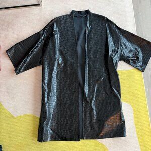 Natori vegan leather kimono style jacket